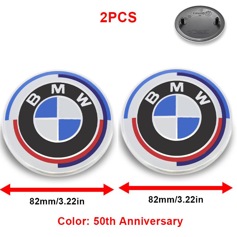 Drswk4 2Pc ABS 82mm 74mm Car Front Hood Emblem Rear Boot Trunk Logo For BMW M G20 G32 G11 X3 X5 X4 X6 X7 G30 G12 F40 F30 X1 Accessories