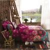 Boho Bedding Lightweight Microfiber Duvet Cover Set, Bohemia Exotic Patterns Design, Bright Pink - King Queen Size 3 Piece Set