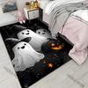 Cute Ghost Pumpkin Head Halloween Theme Carpet for Living Room Bedroom Bedside Floor Mat Cloakroom Sofa Area Rug for Gifts