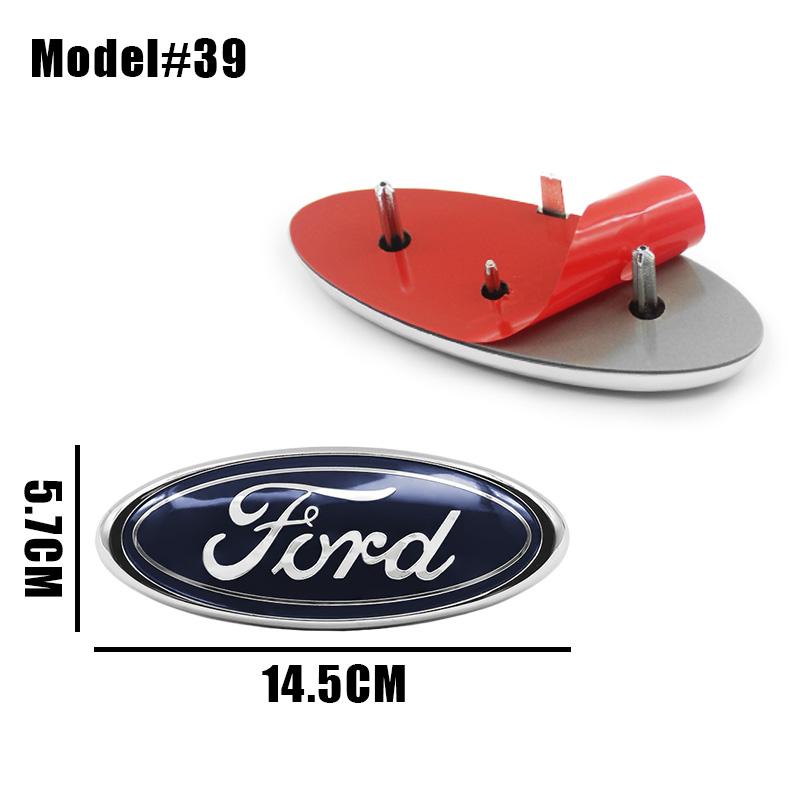 BQYI9 22.3cm 14.5cm Car Styling Logo Front Grille Emblem Rear Trunk Badge Accessories For Ford Mondeo MK2 MK4 F150 F250 F250 GT GT500