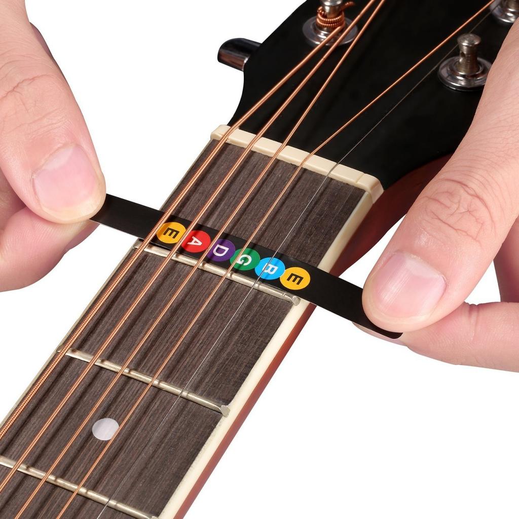 Miwayer Guitar Fretboard Notes Map Labels Stickers 6 String Transparent and Black Fingerboard Fret Decals for Guitar Beginner
