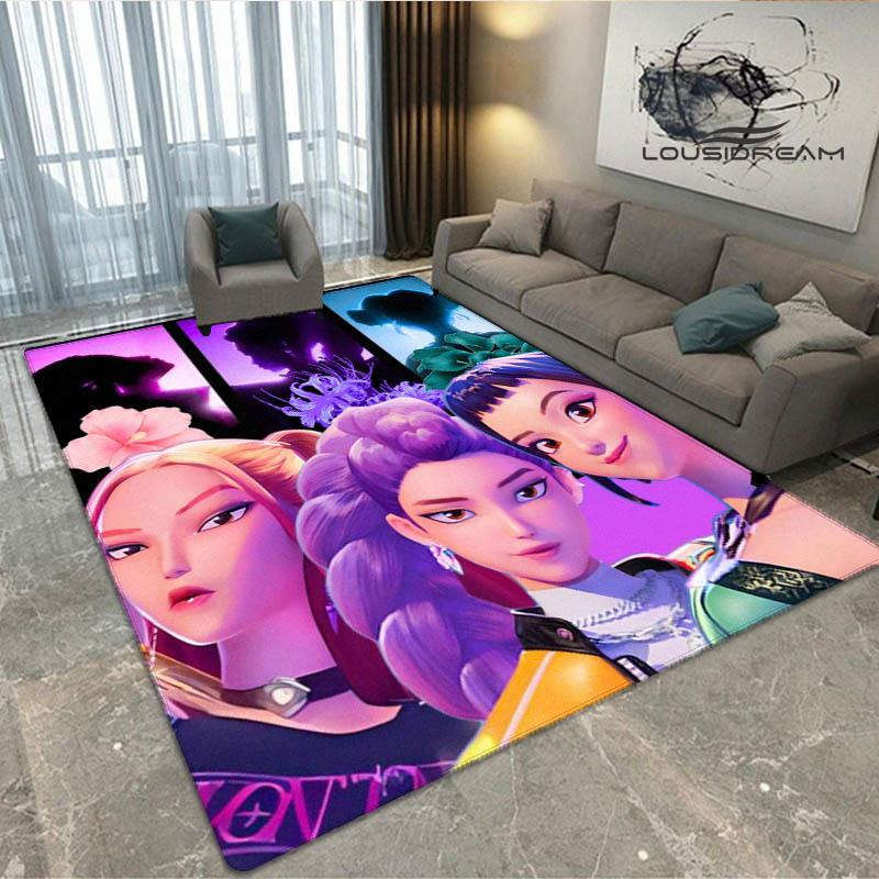 3D KPop Demon Hunters Print Carpet Non-slip Carpet Outdoor Carpets Area Rug Home Bedroom Decor Rug for Bedroom Birthday Gift
