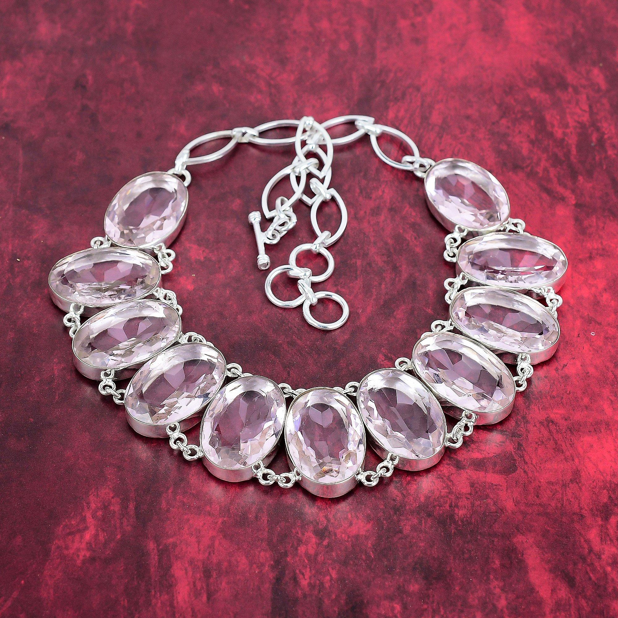 

Ожерелье из розового кунцита, стерлинговое серебро 925 пробы, регулируемая цепочка ручной работы, ожерелье, ювелирные изделия из драгоценных камней, подарки для жены, новое ожерелье Adjustable with 18 inches розовый