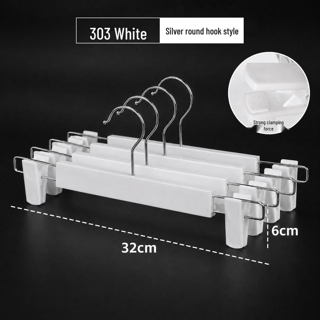 Traceless Plastic Pants and Skirt Hanger with Clips for Clothing Stores