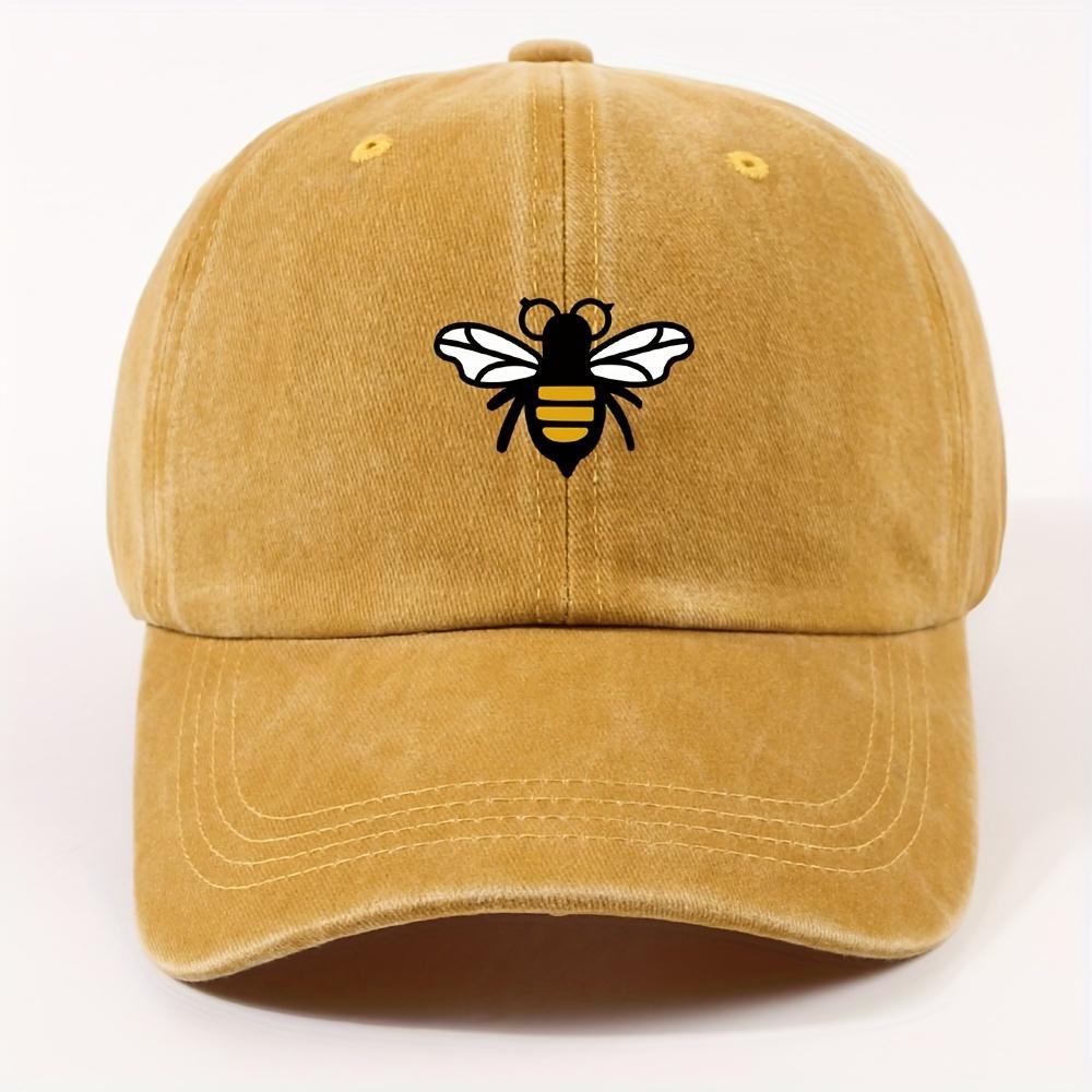 Fashionable Bee Patterned Baseball Cap for Both Men and Women, Casual Street Style Retro Duckbill Cap, Outdoor Travel and Hiking