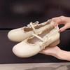2025 spring French gentle wind bow Mary Jane shoes women's new fashion versatile single shoes round head small leather shoes