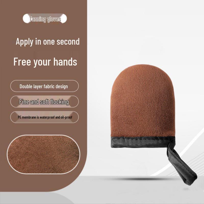 Cross-Border Tanning Glove: Flocked Tool for Sunscreen, Lotion, Oil, and Massage Application