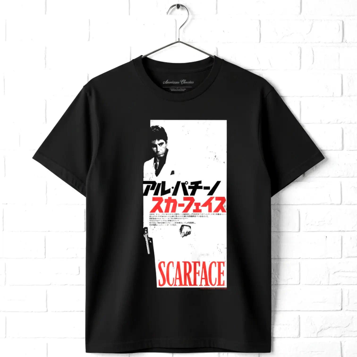Scarface Japanese Movie Poster Men s T Shirt Tony Montana Al Pacino Gangster L