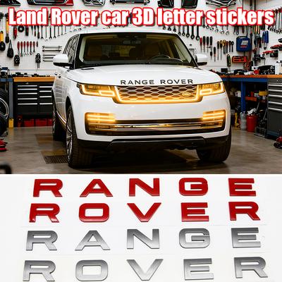BEY1 3D ABS RANGE ROVER Letters Car Front Hood Bonnet Rear Trunk Emblem Badge Replacement For Land Rover Sport Evoque Velar Vogue SVR