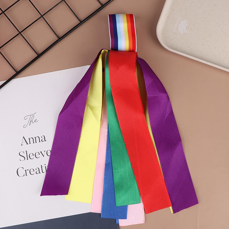 Children'S Wrist Elastic Ribbon Performance Rainbow Wrist Strap Stage Performance Wrist Bell