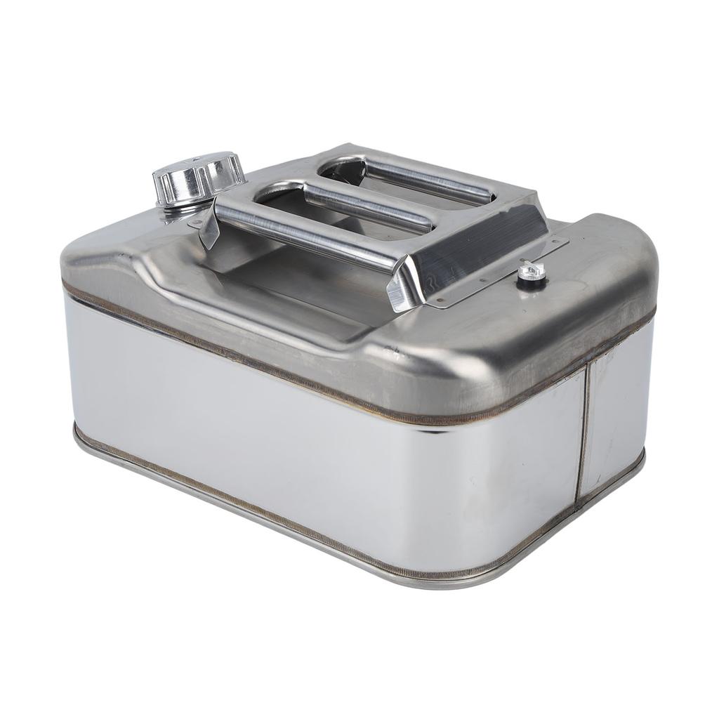 Silberner 2,6 Gallonen 10L Kraftstoffkanister Edelstahl Flüssigwasser Gaskrug Behälter für Automäher