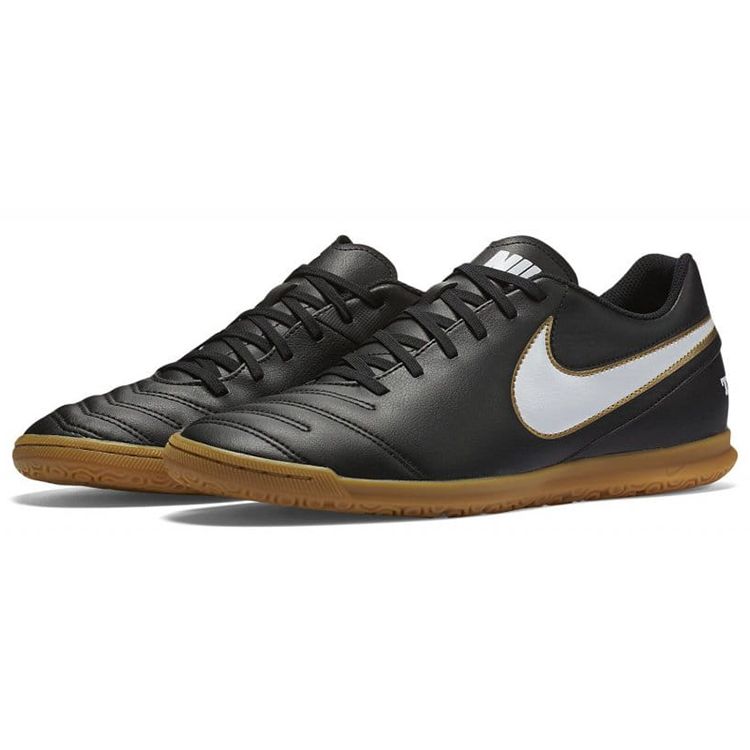 Nike Tiempo Rio 3 IC Black Gum Men Sneakers White 819234-010