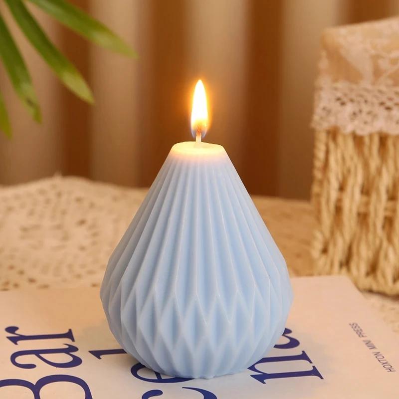 1pc-Geometric Pear Shaped Candle Silicone Mold Diy Handmade Soap Aromatherapy Gypsum Epoxy Resin Making Tools Home Holiday Gifts