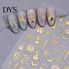 Holiday Nail Stickers Halloween 3D Art Stickers, Metallic Golden Pumpkin Ghost Spider Web DIY Supplies Witch Hat Decals, Self-Adhesive Manicure