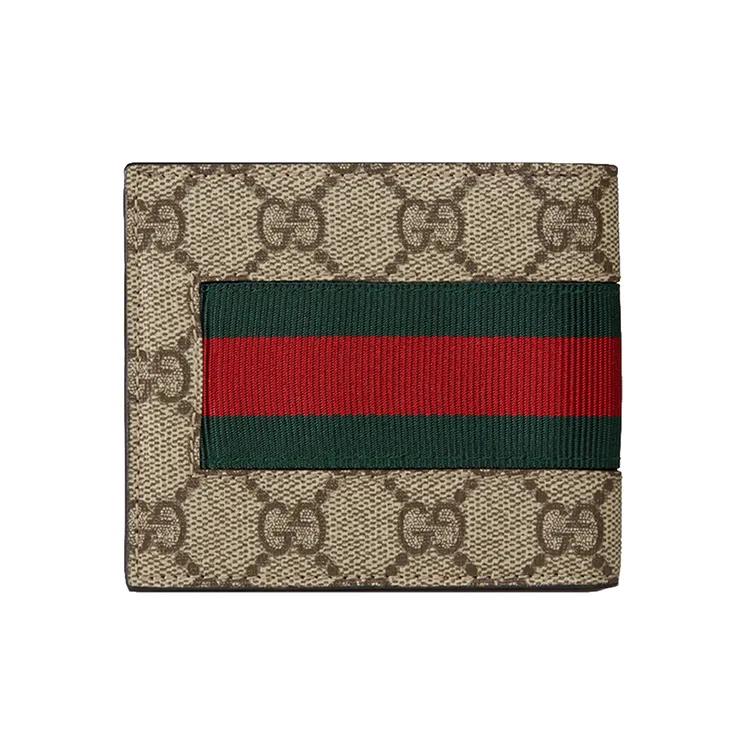 GUCCI Canvas Leather Wallet Men's Ebony / Brown (Unisex) Wallets 408827 KLQCN 8461