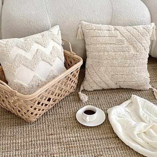 Pillowcase Stylish Bohemian Ethnic Tassel Design Thickened Embroidered Sofa Bedside Cushion Office