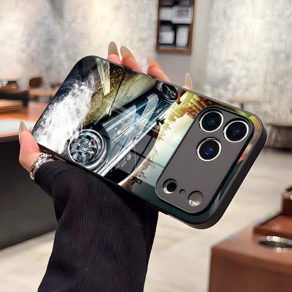 Need For Speed Phone Case For IPhone 17 Air 16 E Pro Max 15 14 13 Mini 12 Pro 11 Max Plus Black Glass Cover