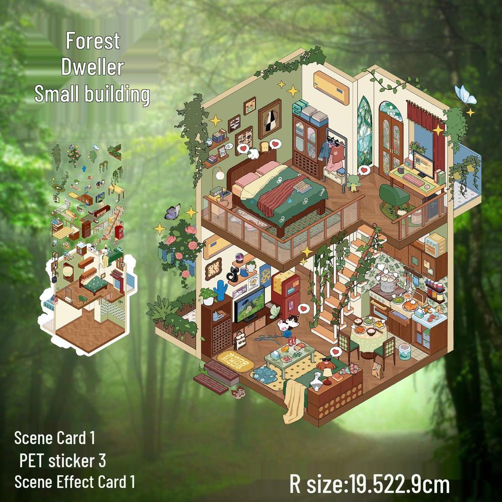 3D Large-Scale Scenery Sticker: DIY Visual Stacking Miniature Scene, No Cutting Needed