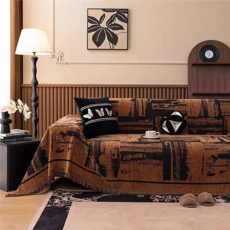 Copridivano in Ciniglia Retrò Antipolvere Universale Per Tutte le Stagioni Coperta per Divano Copertura Completa Protettore per Divano Per Autunno e Inverno