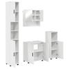 Bathroom Furniture Set 4 Pcs High Gloss White Engineered Wood & Metal