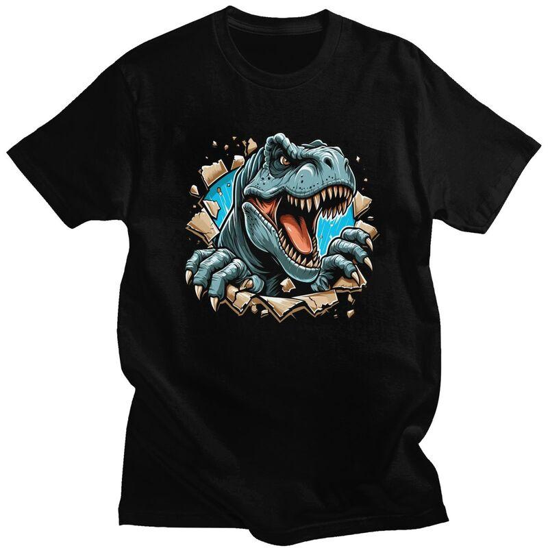 Custom Fashion Wild Trex Dinosaur Roars T Shirt Men ShortSleeve Tshirt Streetwear Tee Slim Fit Tshirt Merch
