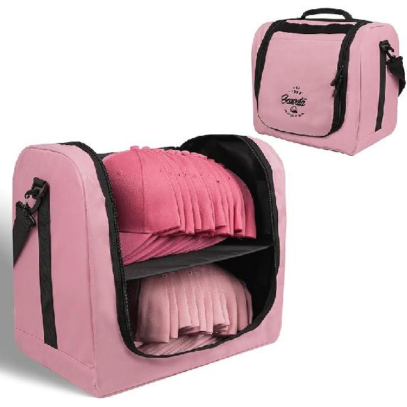 Large Hat Bag for Baseball Caps, Hat Organizer Bag for Traveling & Moving, Storing Snapback Cap, Portable Hat Carrier Holder Case for 20-24 Caps