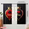 2Pcs,2D Plane Printing Minimalist Curtains Royal Cards Duo Polyester (Without Rod) Gifts Use For Bedroom, Living Room, Office,