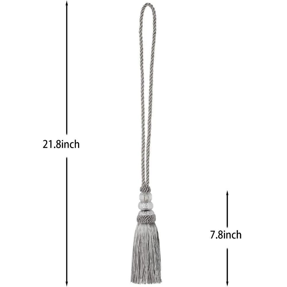 Silverfärgade Knytband med Tofs Guld Heminredning GardinKnytband Moderna 2-pack Gardin Handvävda Knytband Gardin