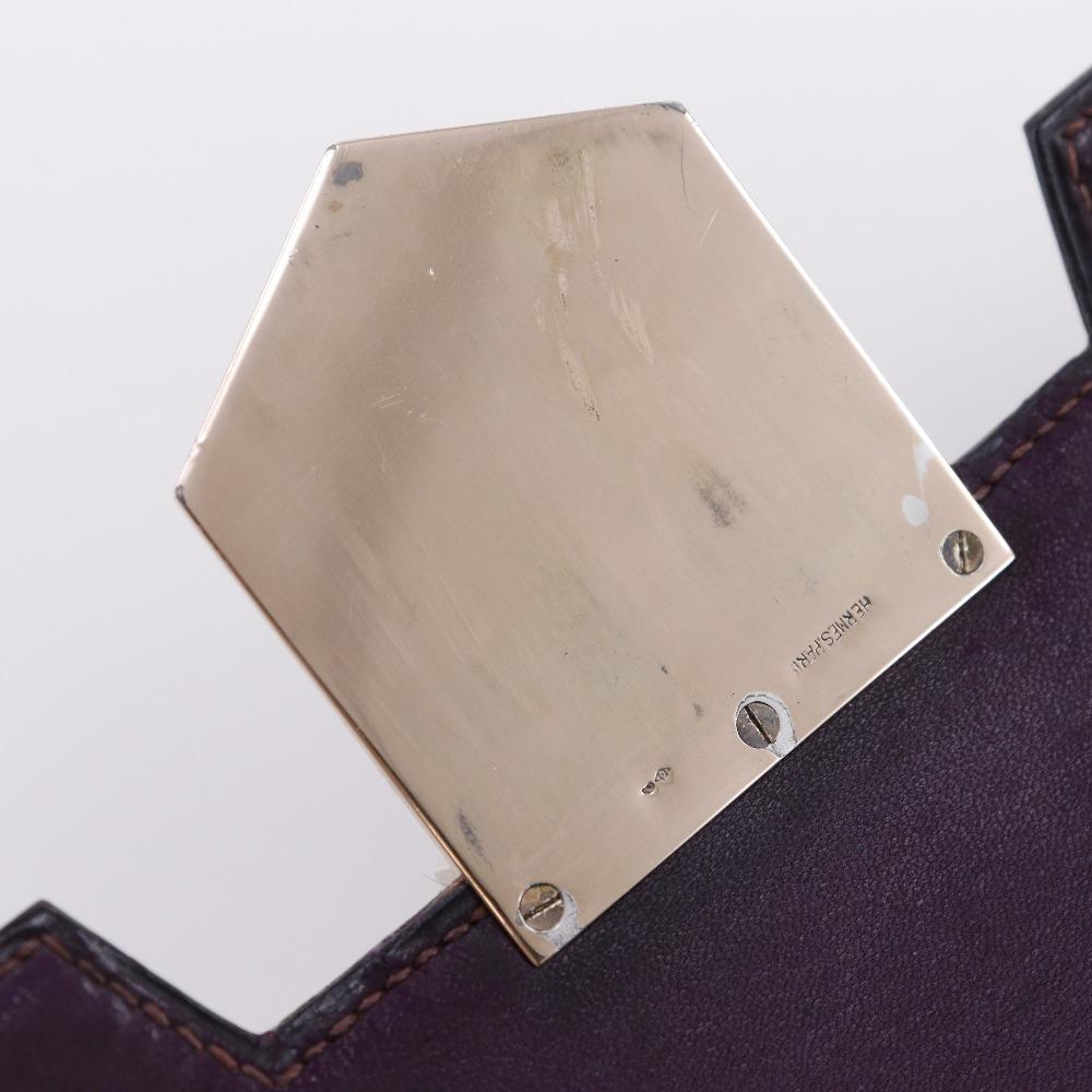 Hermes Fako Clutch Bag Vintage Bordeaux Box Carf Women Used