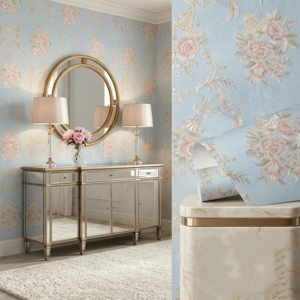 Thickened Peel and Stick Wall Sticker 3D Embossed Self-Adhesive 3D Embossed Wallpaper Washable Strippable