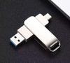 64GB Metal Dual-Use USB 3.0 Flash Drive with Type-C, High-Speed Rotating Design for Computers and Mobile Phones