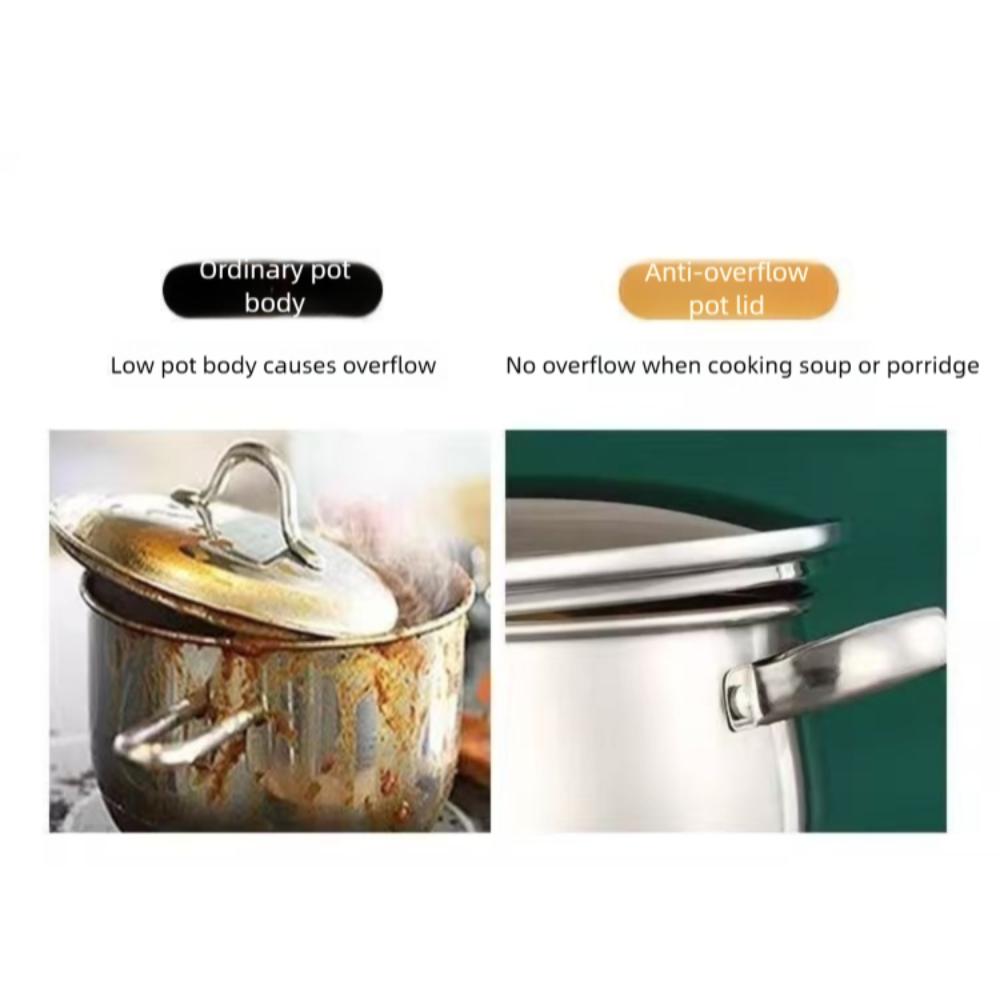With Glass Lid Soup Pot Stainless Steel Outdoor Cooking Pot Saucepan  Induction Cooker Gas