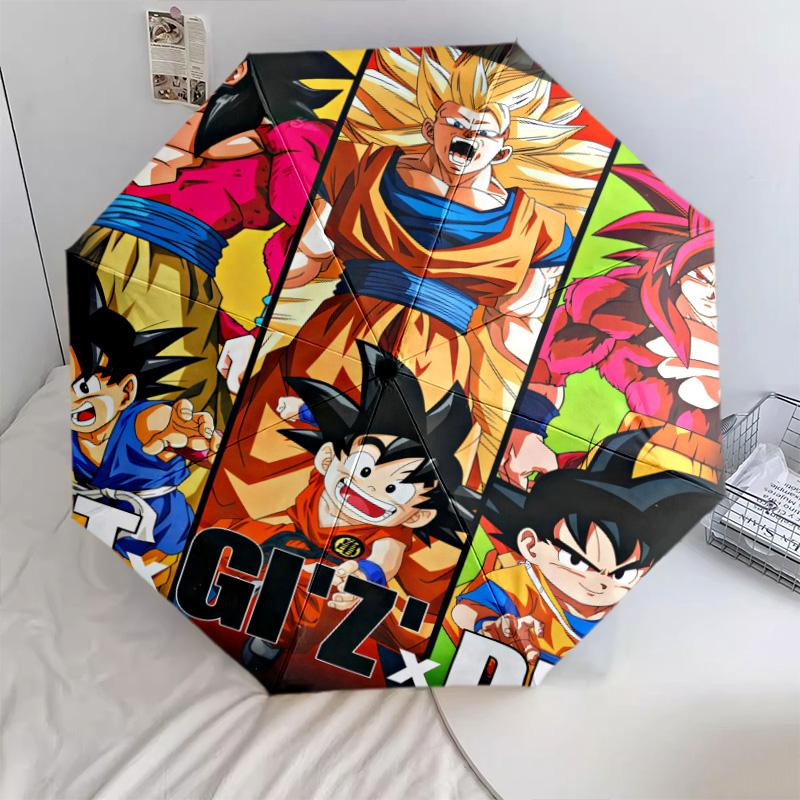 1 ΤΕΜ. Αυτόματο Πτυσσόμενο Ομπρέλα - Σχέδιο Son Goku Φορητό Πτυσσόμενο Σχέδιο Με 8 Ακτίνες Χριστουγεννιάτικα Δώρα Γενεθλίων