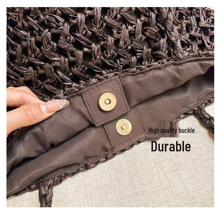 Luxury Retro Woven Hollow Shoulder Tote
