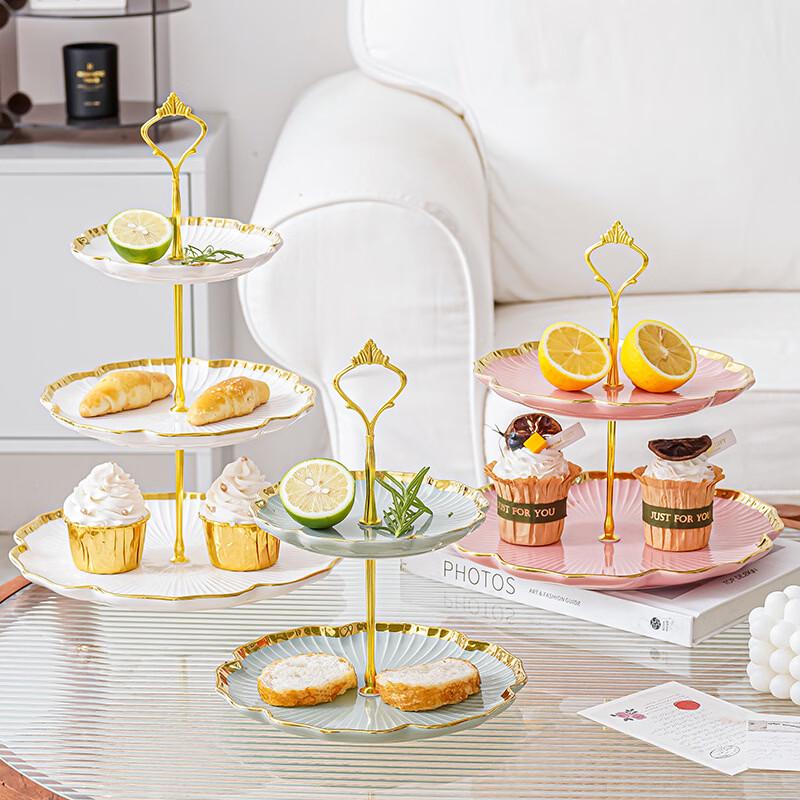 Ruhan European Style 3-Tier Ceramic Fruit Plate