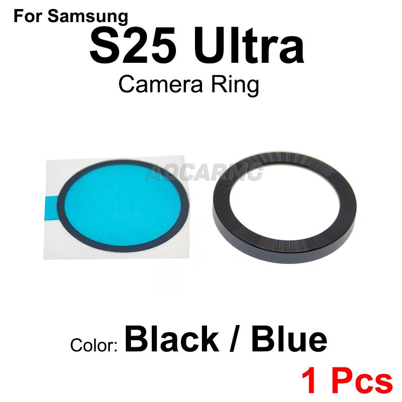 Aocarmo For Samsung Galaxy S25 Ultra SM-S938U/F/0/B S25U Rear Back Camera Lens Ring Metal Frame With Adhesive