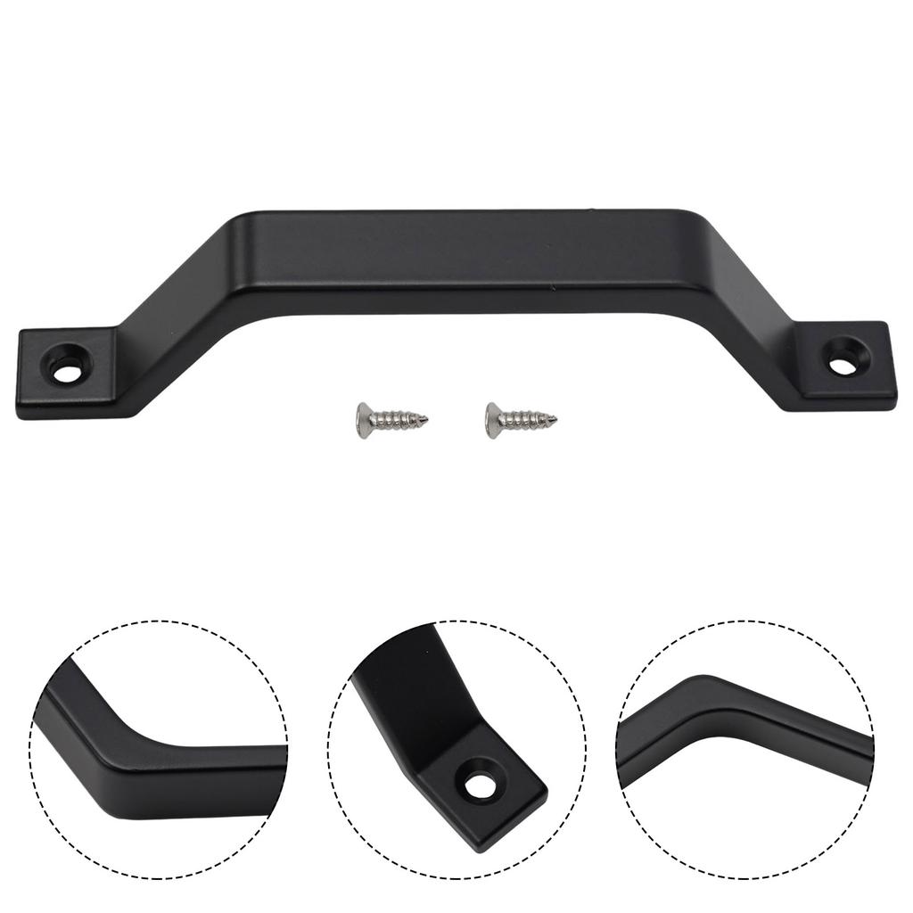 Barn Door Pull Handle With Screws Heavy Duty Black Iron Hot Bed Sliding Gate Shed Garage Push Pull Sliding Door Cabinet Handle