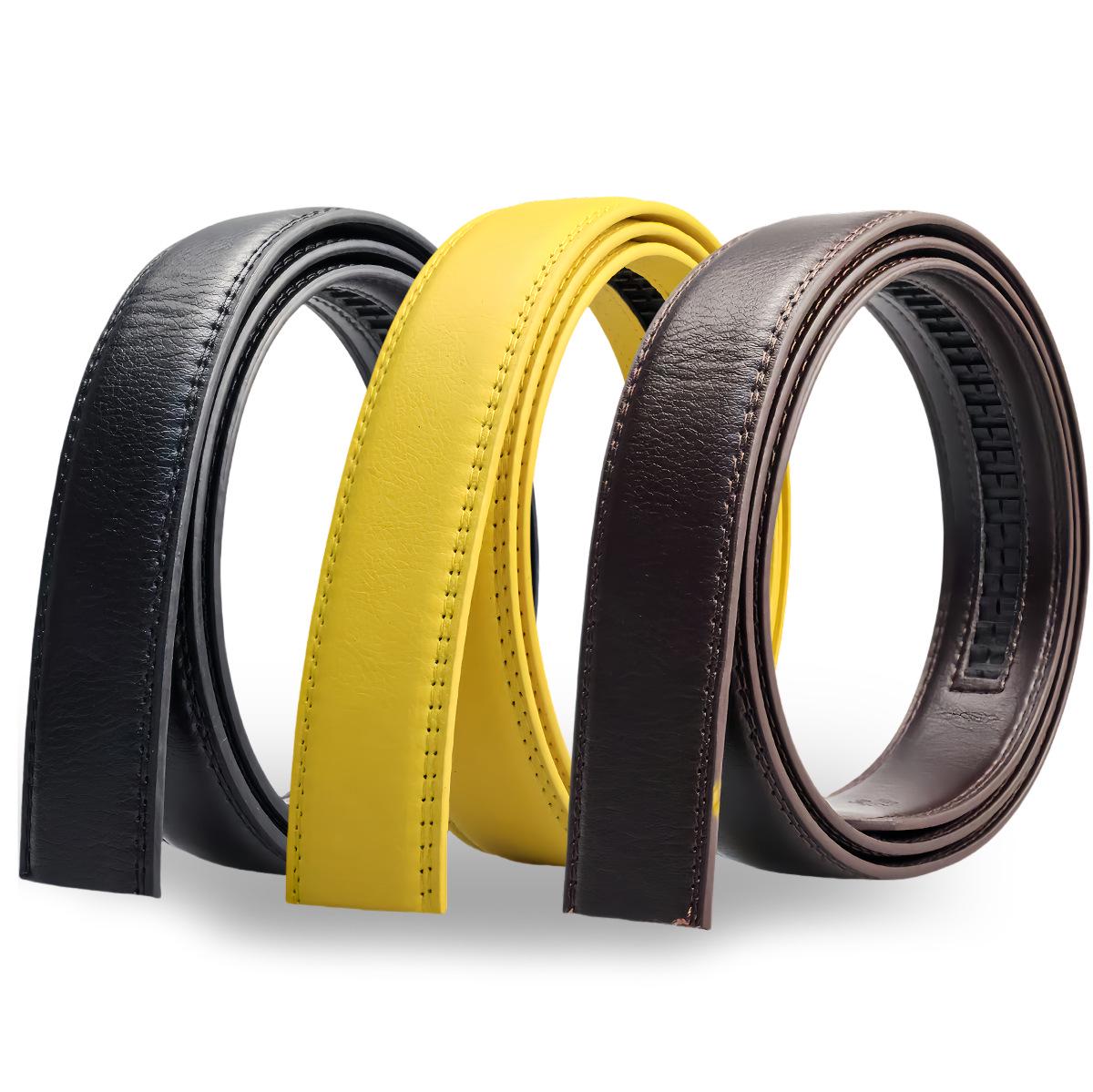 

Чоловічий шкіряний ремінь шириною 3,5 см з ПУ автоматичною пряжкою - Діловий стиль 125 cm жовтий