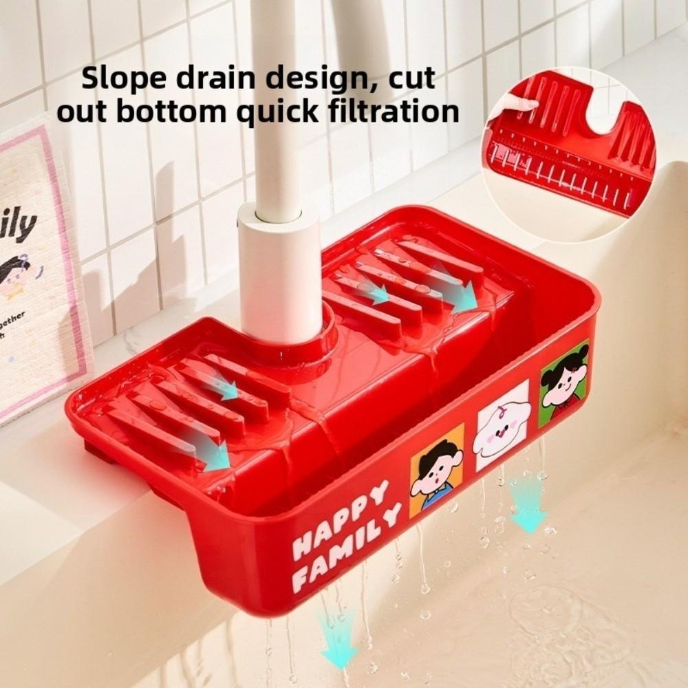 Dry-Wet Faucet Drain Rack Cartoon Drain Storage Box Anti Mold Faucet Storage Rack Home Use