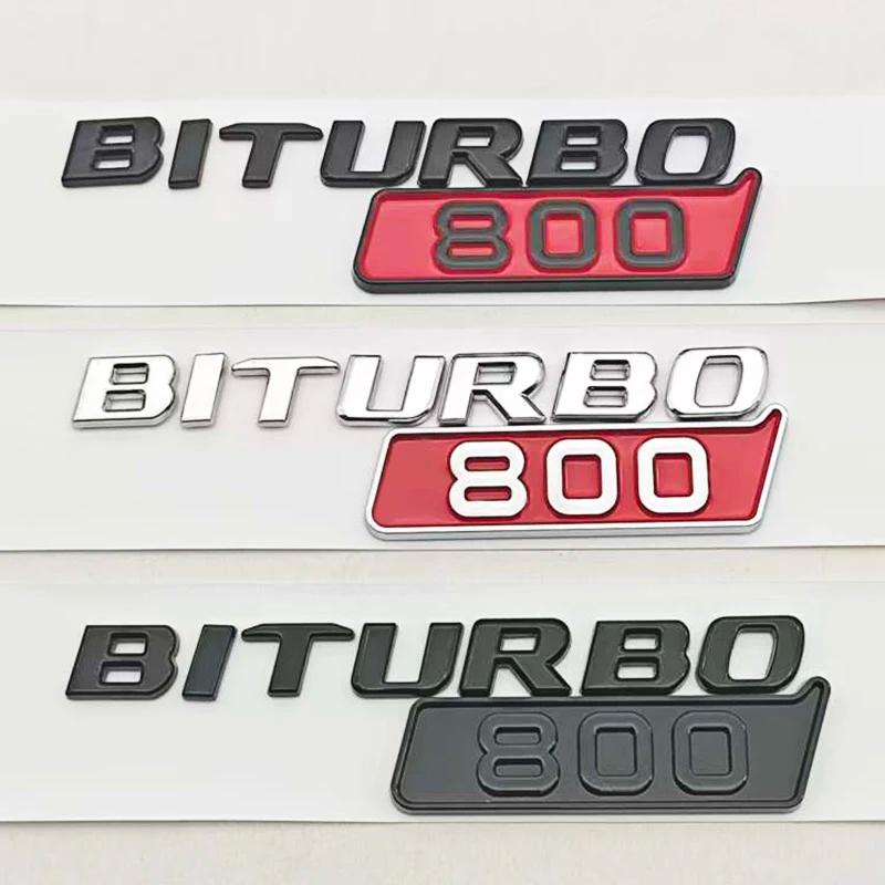3D ABS Car Fender Side Badge Sticker Logo BITURBO 800 Emblem Decals For Mercedes Benz AMG Brabus Auto Letters Accessories