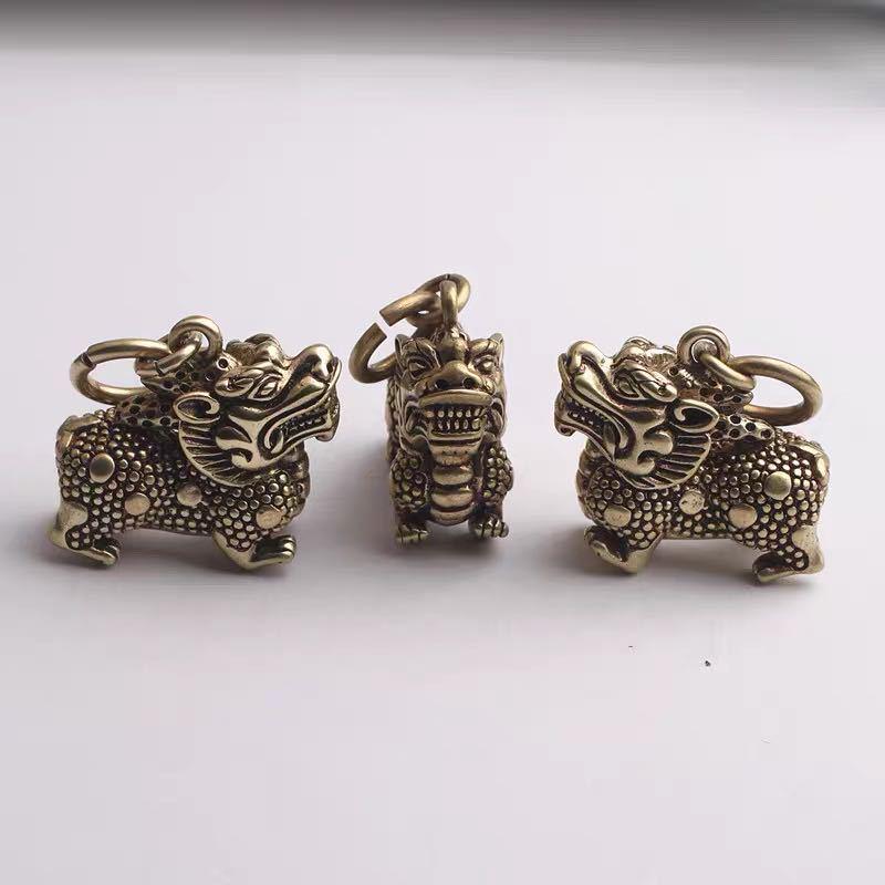 Dragon Turtle Pixiu Keychain Pendant - Lucky Charm for Men and Women