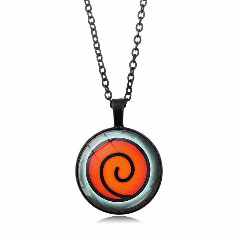 anime merchandise Naruto Sharingan Pendant Necklace Men Women Versatile Circular accessories Sweater Chain toys gifts for kids