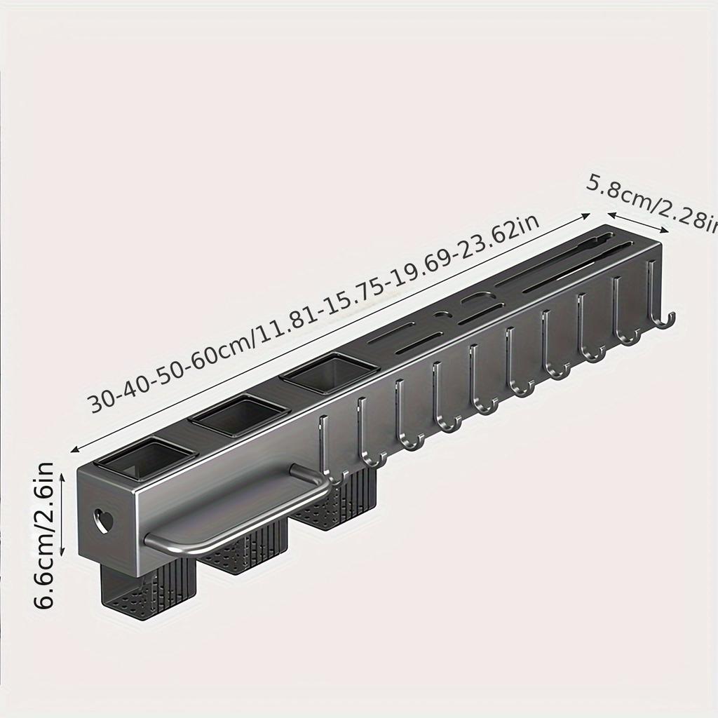 Wall Mounted Kitchen Knife Pot Cover Storage Rack Chopstick Cage Household Cutting Board Knife Integrated Storage Organizer