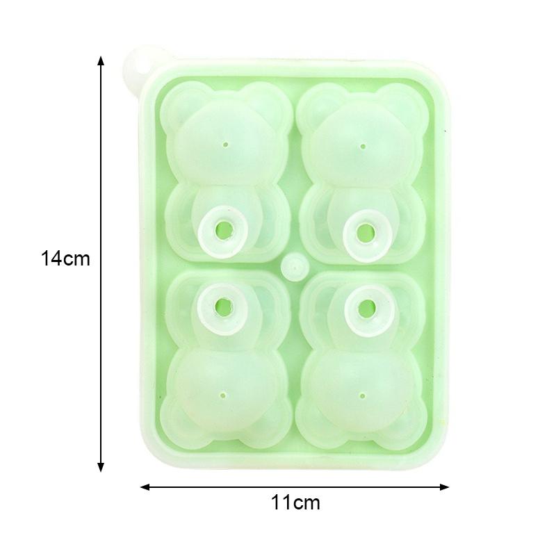 

Creative Bear Ice Block Mold Food Grade Silicone Household Ice Box Cartoon Ice Mold зелений