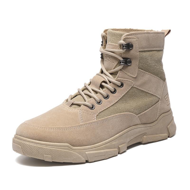 Martin boots men's autumn new lightweight breathable men's boots fashion high-top canvas sports and leisure shoes