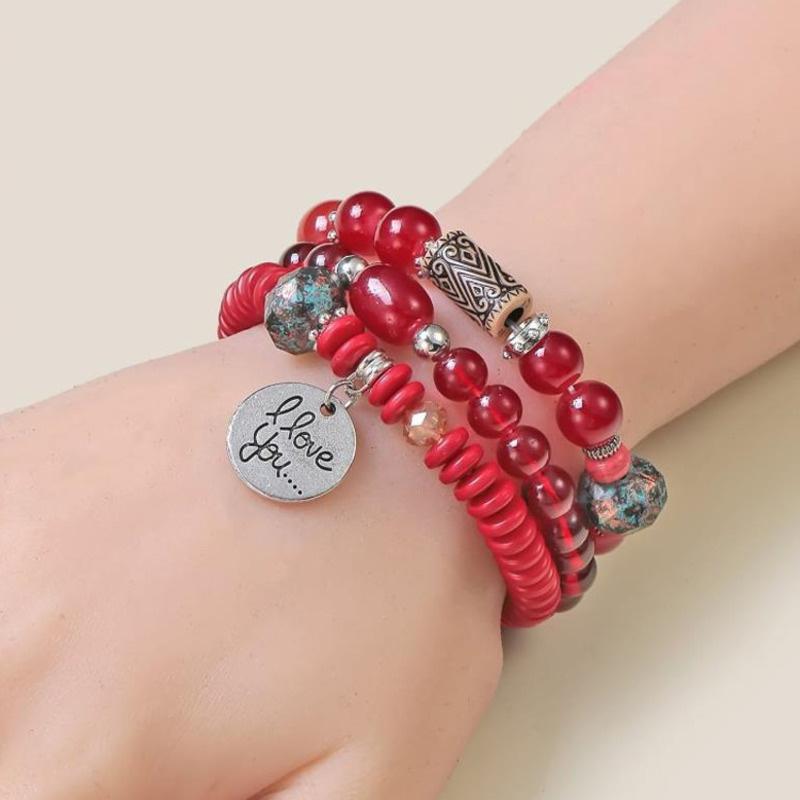 2023 New Bohemia Beaded Bracelets Set For Women Fashion Tassel Elastic Chain Bangles Ladies Trendy Party Jewelry Premium Gifts