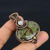Dragon Blood Jasper & Moonstone 999 Copper Wire Wrapped Pendant, Handmade Gemstone Pendant Jewelry, Gifts For Wife Brand New Pendant