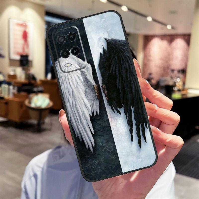 Angel Wings Painting Case For Oppo A94 A54 A40 A60 A80 A98 A78 A18 A38 A58 A16 A76 A96 A17 A77 A74 A57S A15 Cover