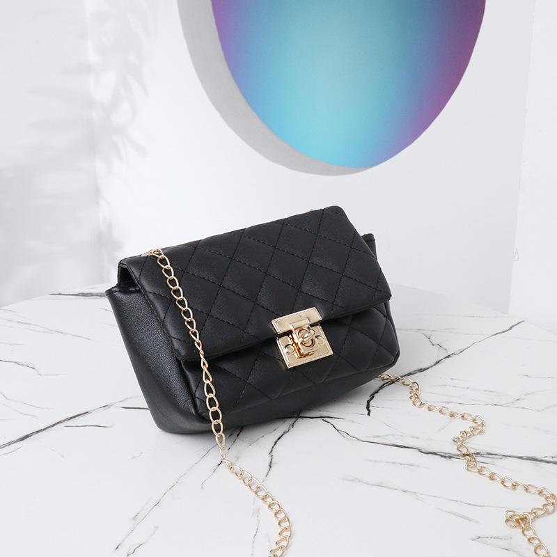 

Casual embroidery rhombus chain lock single shoulder messenger women s bag versatile light luxury small square bag чёрный
