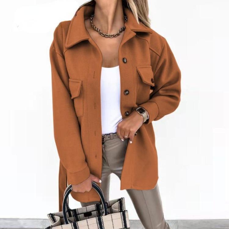 Fashion Women Office Lapel Jacket Long Sleeve Top Coat Casual Business Shirt Jackets Autumn Winter